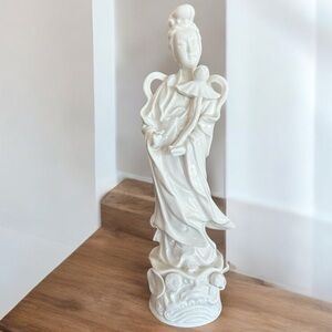 Vintage Blanc De Chine Porcelain Quanyin Figurine Chinoiserie‎ 1960-1980